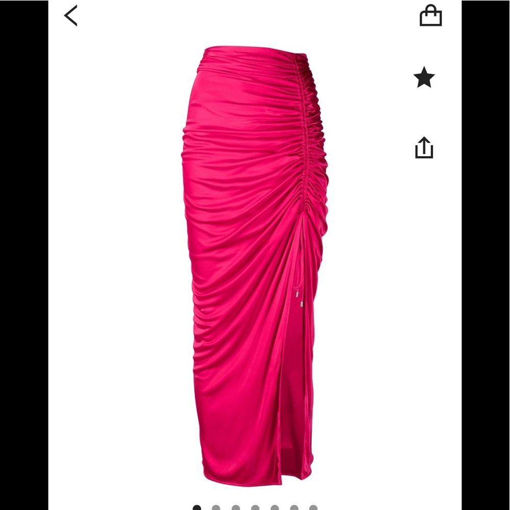The Attico raspberry pink high rise draped midi skirt 38 XS - Picture 2 of 10